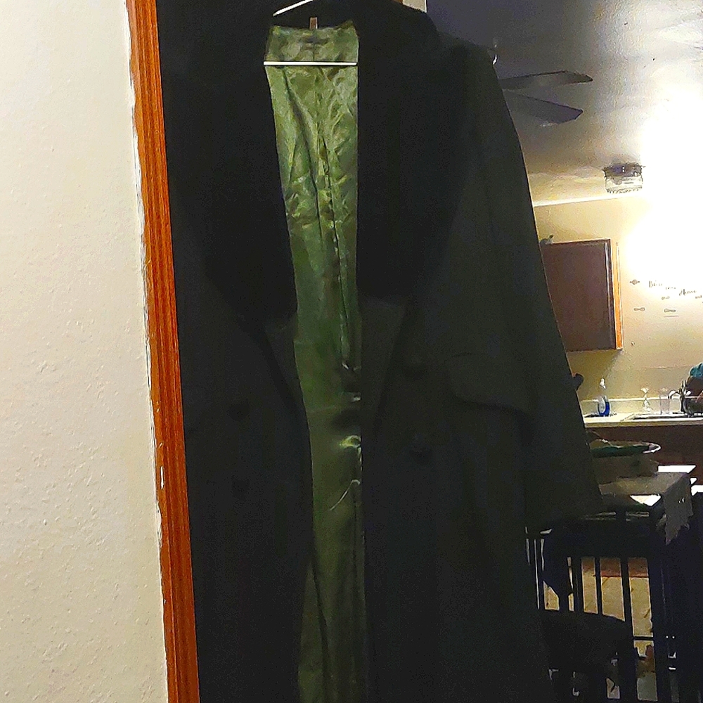 Romeo Gigli double breasted wool maxi coat with faux fur collar split in the bac